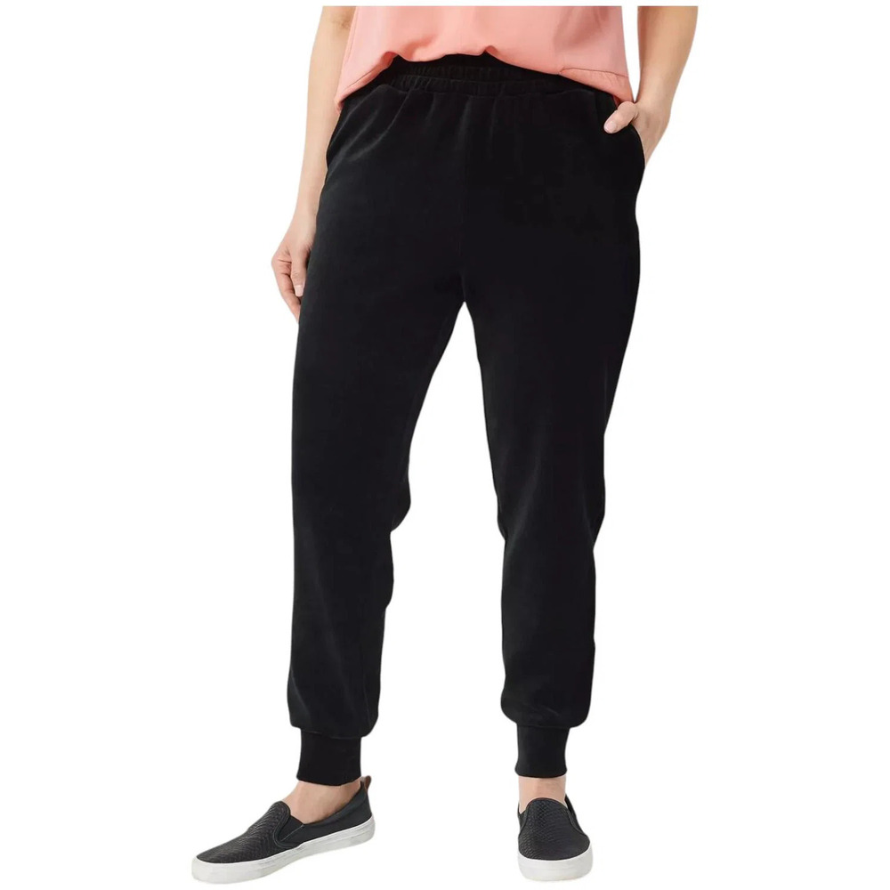 Laurie Felt Women's Velour PullOn Jogger Pants Denim Black - Regular